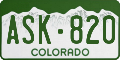 CO license plate ASK820