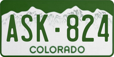 CO license plate ASK824