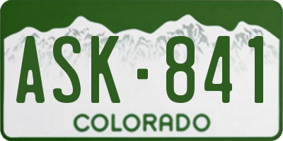 CO license plate ASK841