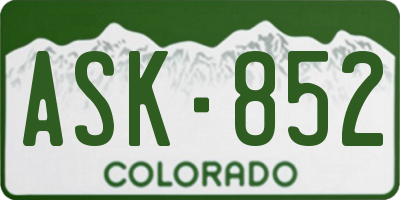 CO license plate ASK852