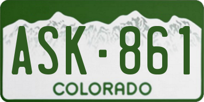 CO license plate ASK861