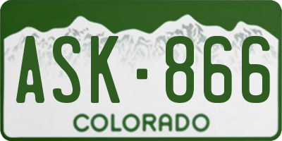 CO license plate ASK866