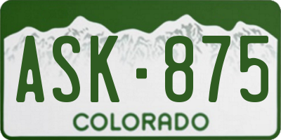 CO license plate ASK875