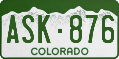 CO license plate ASK876