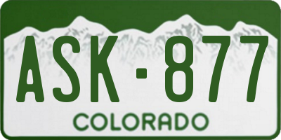 CO license plate ASK877