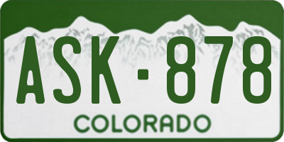 CO license plate ASK878