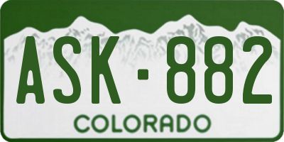 CO license plate ASK882