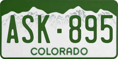 CO license plate ASK895