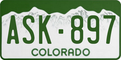 CO license plate ASK897