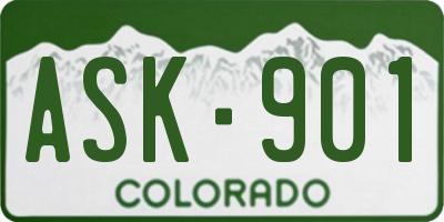 CO license plate ASK901