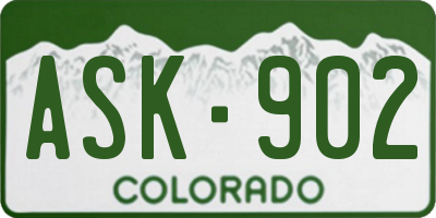 CO license plate ASK902