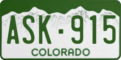 CO license plate ASK915