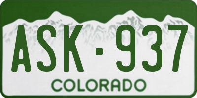 CO license plate ASK937