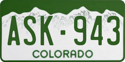 CO license plate ASK943