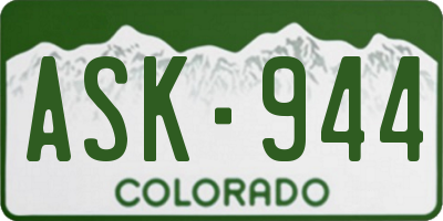 CO license plate ASK944