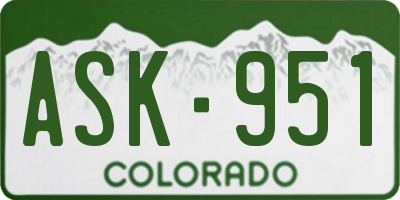CO license plate ASK951