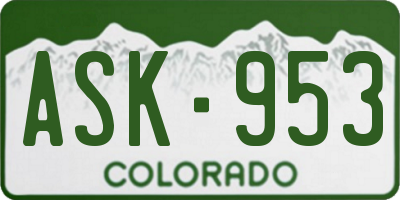 CO license plate ASK953
