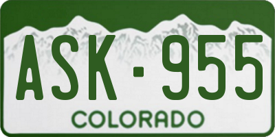 CO license plate ASK955