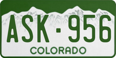 CO license plate ASK956