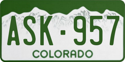 CO license plate ASK957