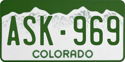 CO license plate ASK969