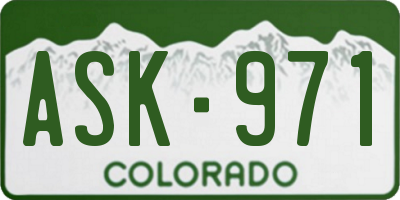 CO license plate ASK971