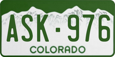 CO license plate ASK976