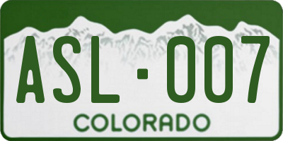 CO license plate ASL007