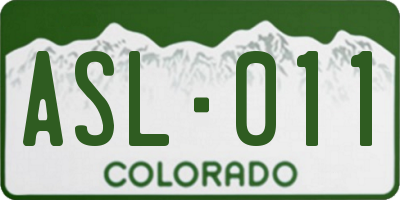 CO license plate ASL011
