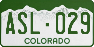 CO license plate ASL029