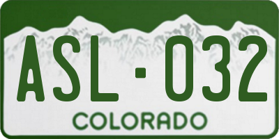 CO license plate ASL032