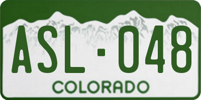 CO license plate ASL048