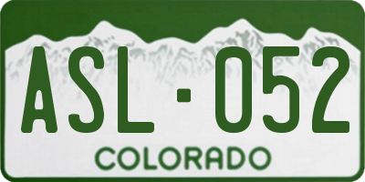 CO license plate ASL052