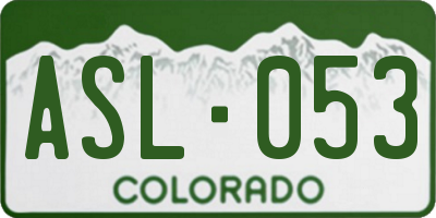 CO license plate ASL053
