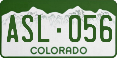 CO license plate ASL056