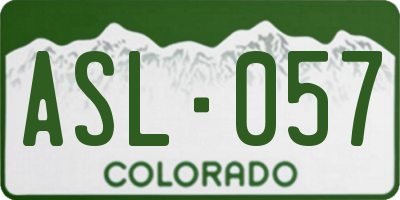 CO license plate ASL057