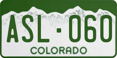 CO license plate ASL060