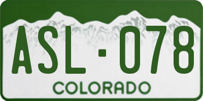 CO license plate ASL078