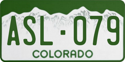 CO license plate ASL079
