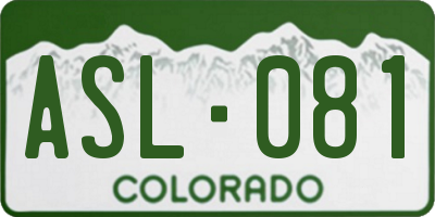 CO license plate ASL081