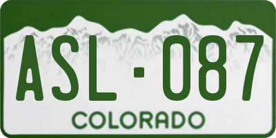 CO license plate ASL087