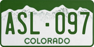 CO license plate ASL097