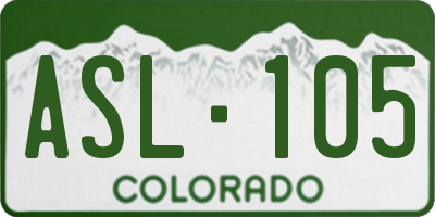 CO license plate ASL105