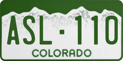CO license plate ASL110