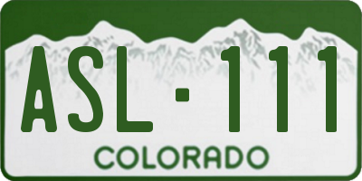 CO license plate ASL111
