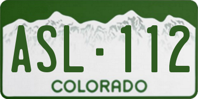 CO license plate ASL112