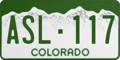 CO license plate ASL117