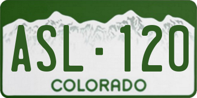 CO license plate ASL120