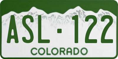 CO license plate ASL122