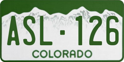 CO license plate ASL126